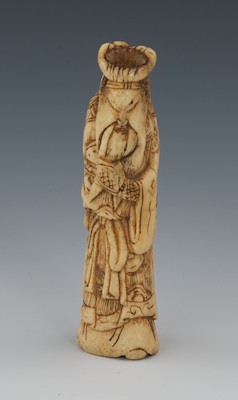 A Carved Staghorn Netsuke of a