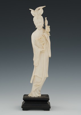 A Carved Ivory Quan Yin Chinese 1328ad