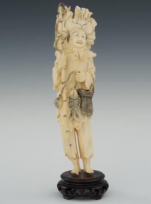 Carved Ivory Fisherman with Cabbage 1328ba