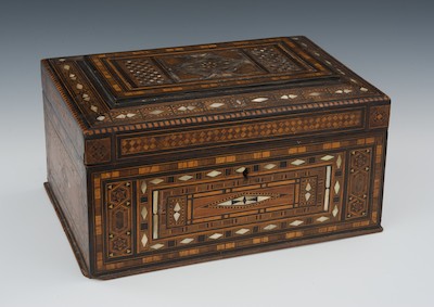 An Exotic Inlaid Wood and Mother