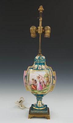 A Sevres Style Table Lamp Porcelain