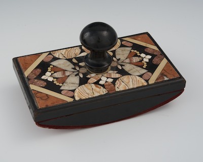 A Pietra Dura Rocker Blotter Measuring 13291e