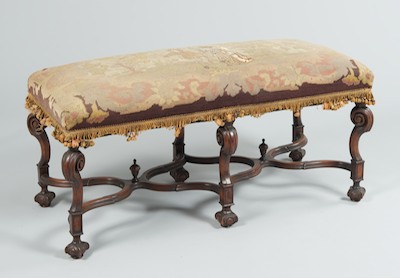 A Large Carved Wood Bench with 132955