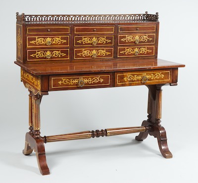 A Handsome Painted Mahogany Desk Painted