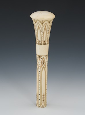 A Victorian Carved Ivory "Lotus"