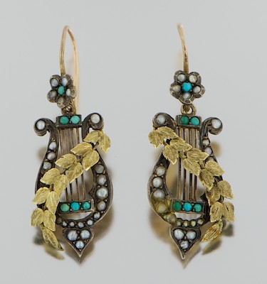 A Pair of Georgian Lyre Earrings