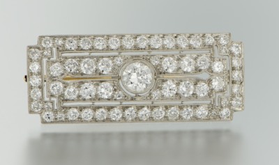 A Platinum and Diamond Bar Brooch 1329a9