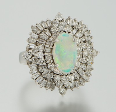 A Stunning Opal and Diamond Cluster 1329ac