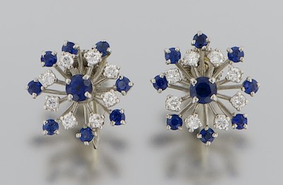An Estate Pair of Sapphire and