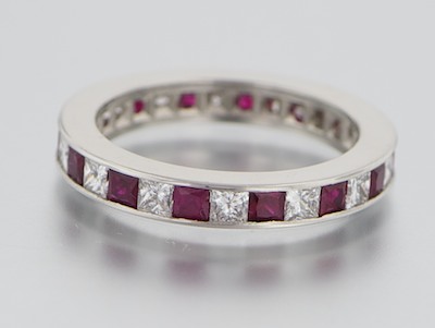 A Platinum Diamond and Ruby Eternity 1329c4