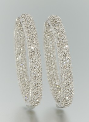 A Pair of 18k Gold and Diamond