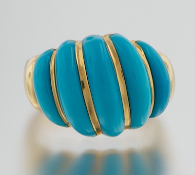 A Gold and Turquoise Ring 14k yellow 1329d7