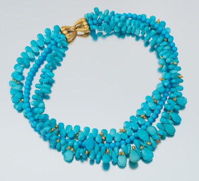 A Persian Turquoise and 18k Gold