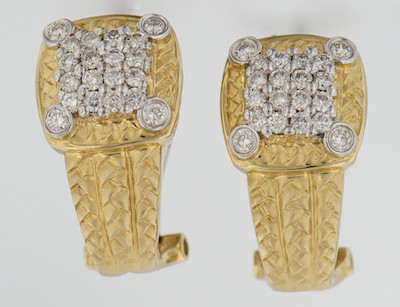 A Pair of Diamond and Wove Design