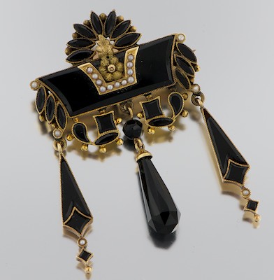 A Victorian Mourning Brooch Yellow