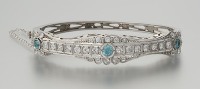 A Ladies Diamond and Blue Zircon 1329fd