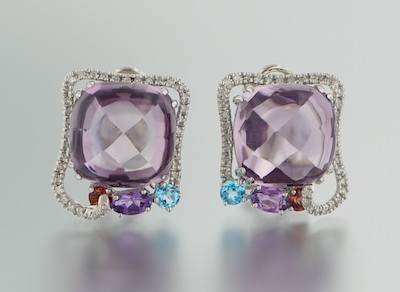 A Pair of Amethyst and Diamond