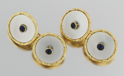 A Pair of Sapphire Mother of Pearl