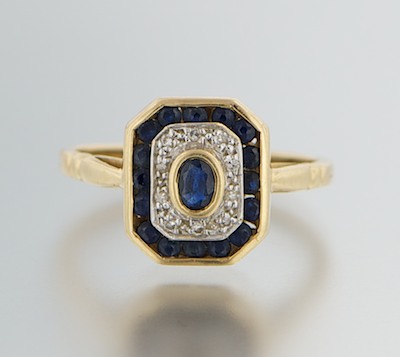 An Art Deco Style Diamond and Sapphire 132a22