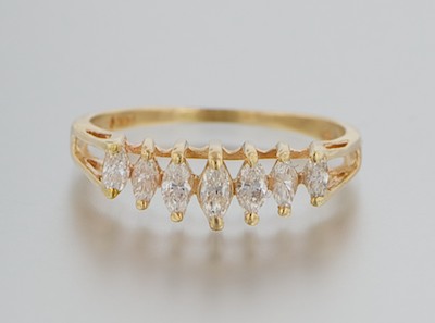 A Ladies Marquis Cut Diamond Ring 132a25