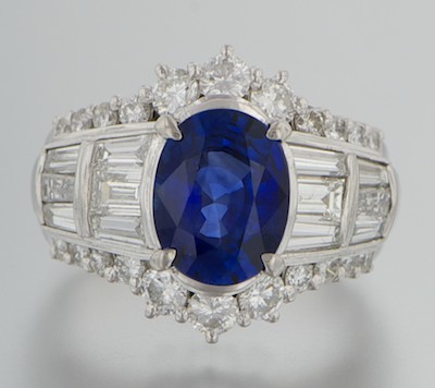 A Fine Blue Sapphire and Diamond 132a35