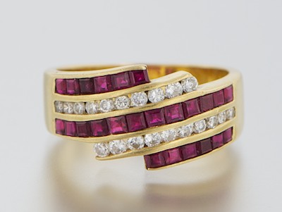 A Ladies Diamond and Ruby Ring 132a2d