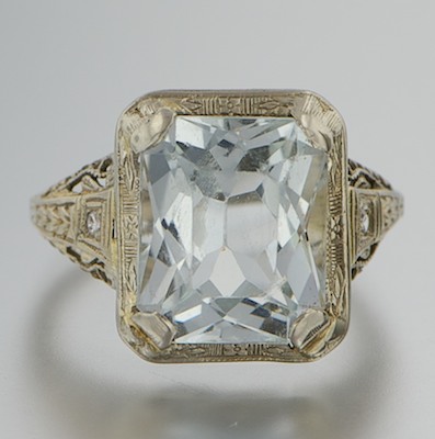 An Art Deco Aquamarine and Diamond 132a43