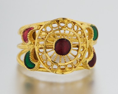 A High Karat Gold and Enamel Ring 132a57