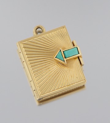 A Turquoise and Gold Book Charm 132a64