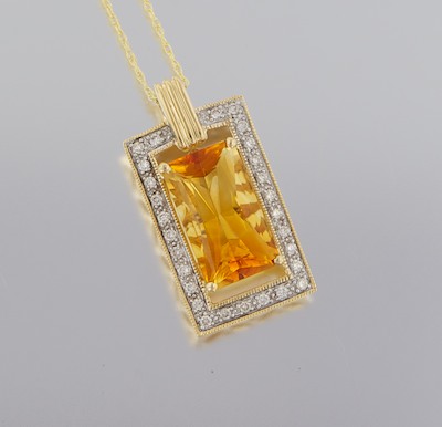 A Citrine and Diamond Pendant 14k 132a68