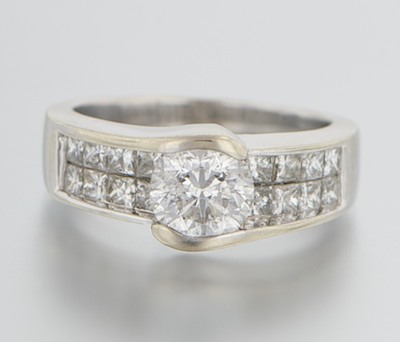 A Diamond Engagement Ring 14k white