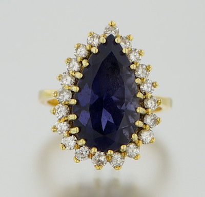 A Ladies Iolite and Diamond Ring 132a83