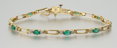 A Ladies Emerald and Diamond Bracelet 132a7f