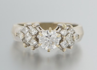 A Diamond Engagement Ring 14k white