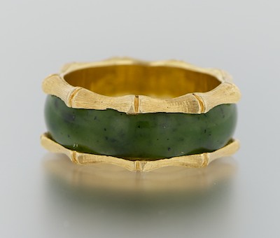 A Gentleman s Gold and Jade Band 132a95