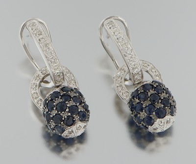 A Pair of 18k Gold Sapphire and 132a9b