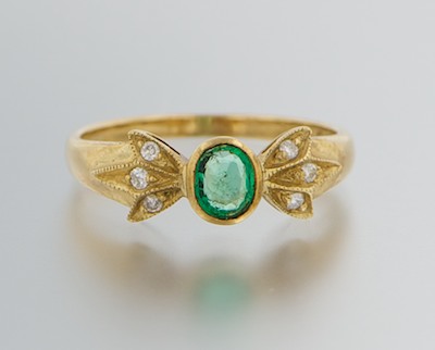 An English Gold Emerald and Diamond