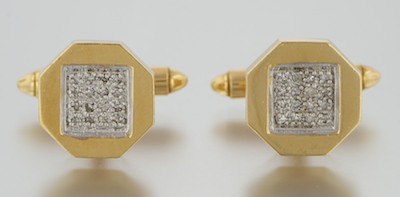 A Pair of Diamond Cufflinks 14k 132ac2