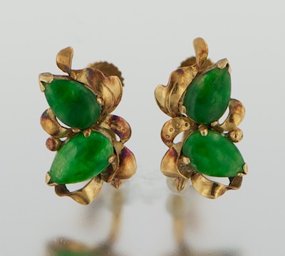 A Pair of Gold and Jadeite Ear 132ae9