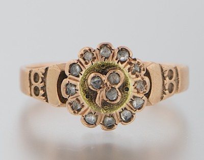 A Victorian Rose Gold and Diamond Ring