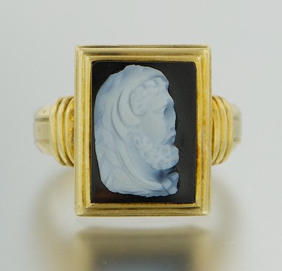 A Carved Hardstone Cameo Ring 14k 132b01