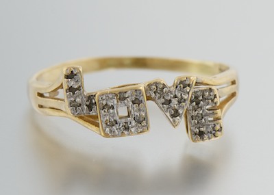 A Diamond Love Ring 10k gold ring