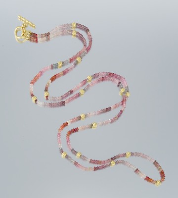 An 18k Gold and Gemstone Bead Necklace