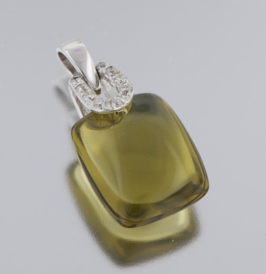 A Ladies' Diamond and Olive Quartz