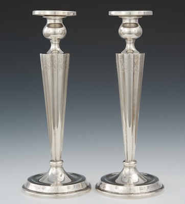 A Pair of Sterling Silver Candleholders 132b61