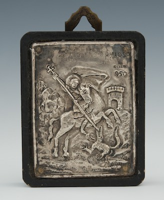 A Silver Icon of St George Slaying 132b65