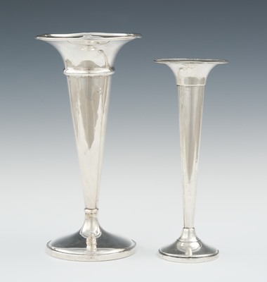 Two Sterling Silver Trumpet Vases 132b7c