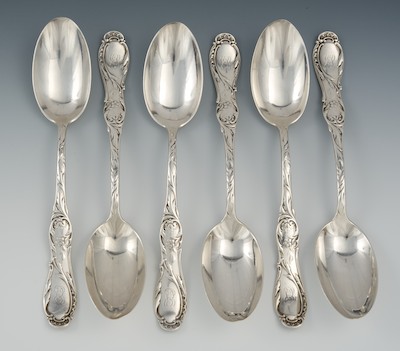 A Set of Six Sterling Silver Serving