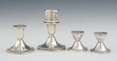 Four Sterling Silver Candlesticks