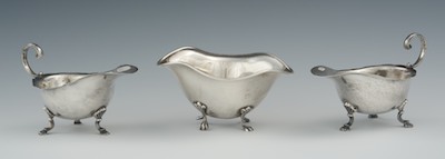Three Sterling Silver Sauce Boats 132bcc